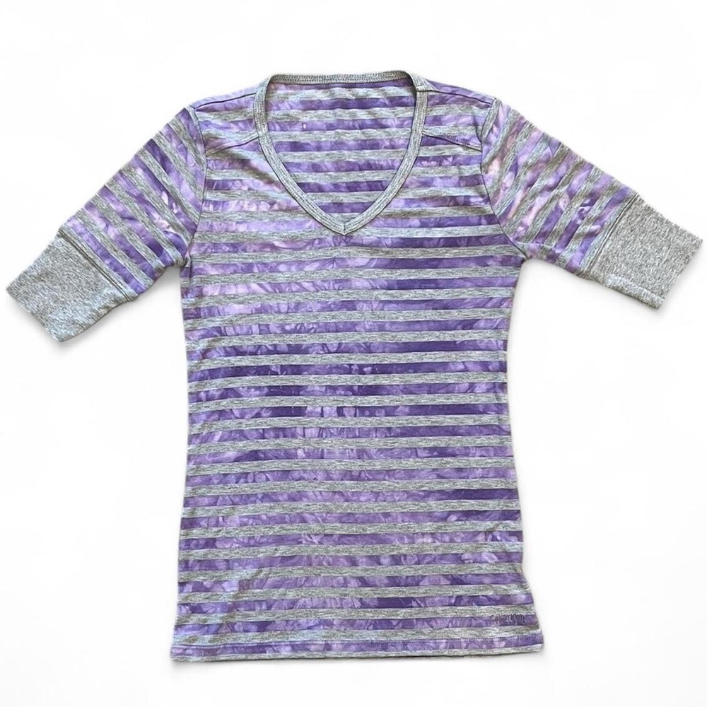 Calvin Klein Striped V-Neck Half Sleeve Top